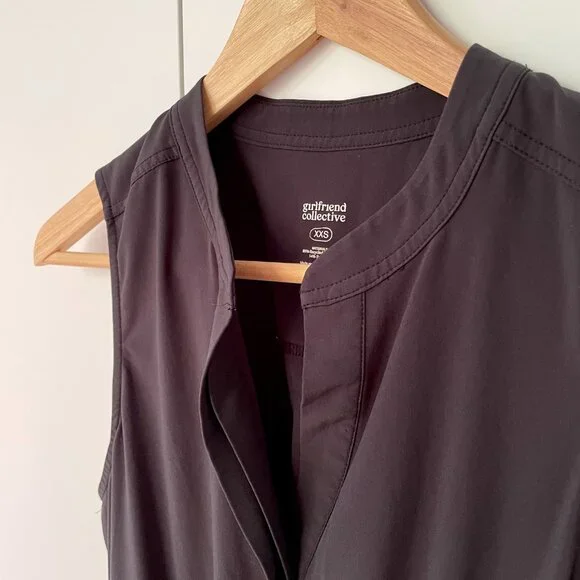 Girlfriend Collective Stretch Woven Sleeveless Romper XXS - Picture 5 of 5